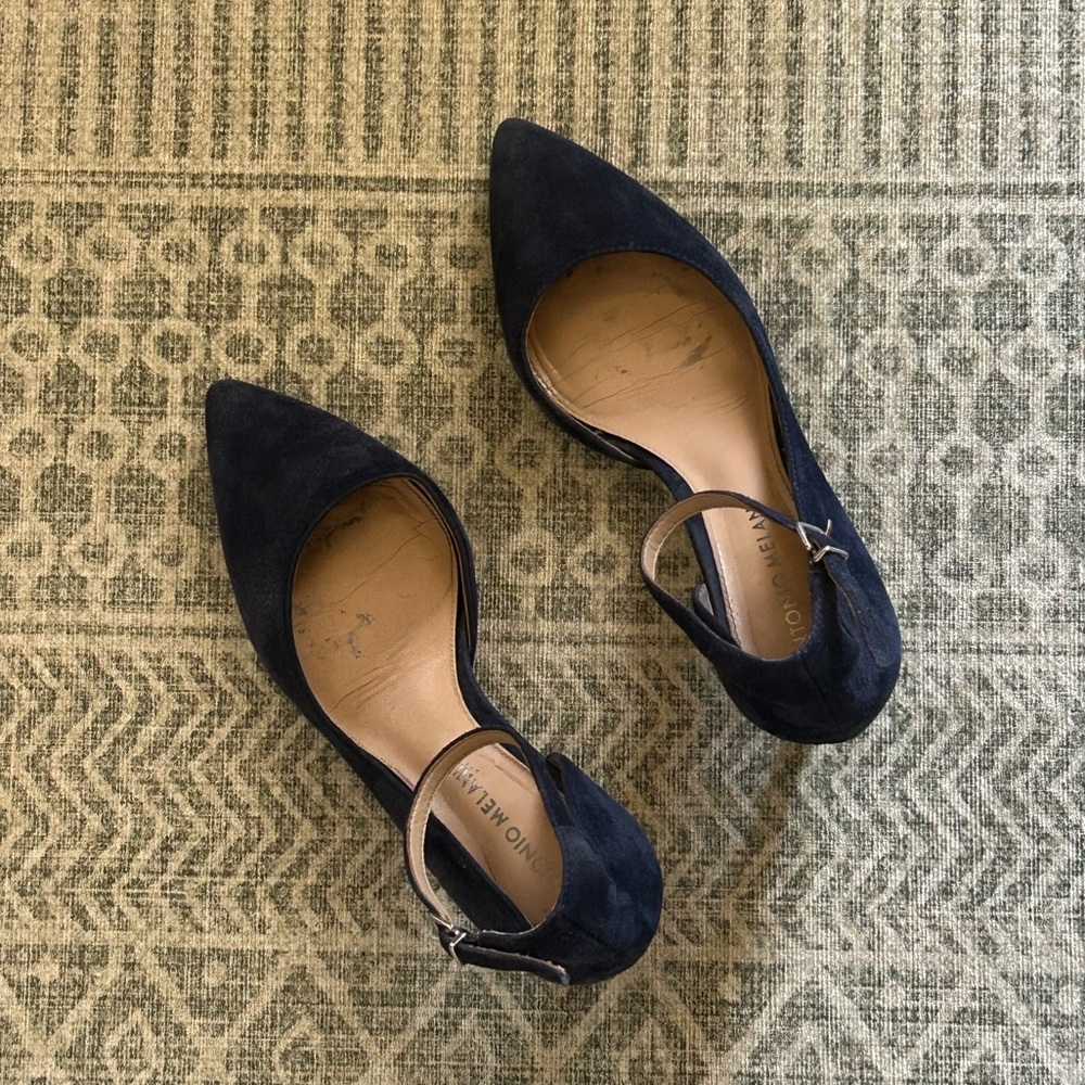 ANTONIO MELANI Dark Blue Pointed Heels